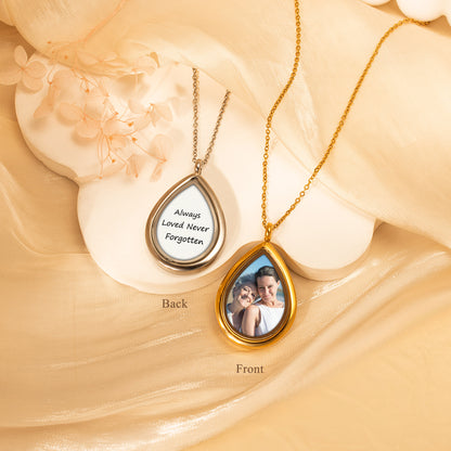 Teardrop Photo Locket Necklace