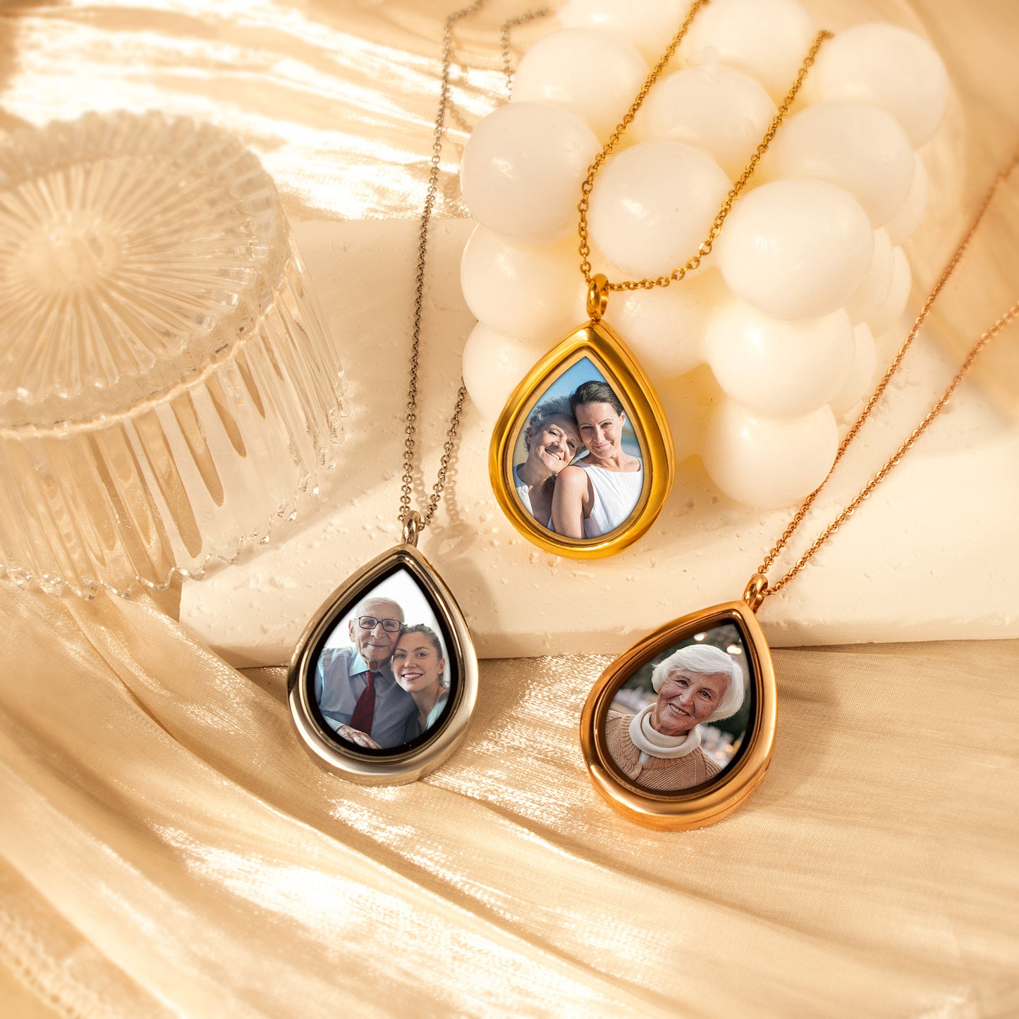 Teardrop Photo Locket Necklace