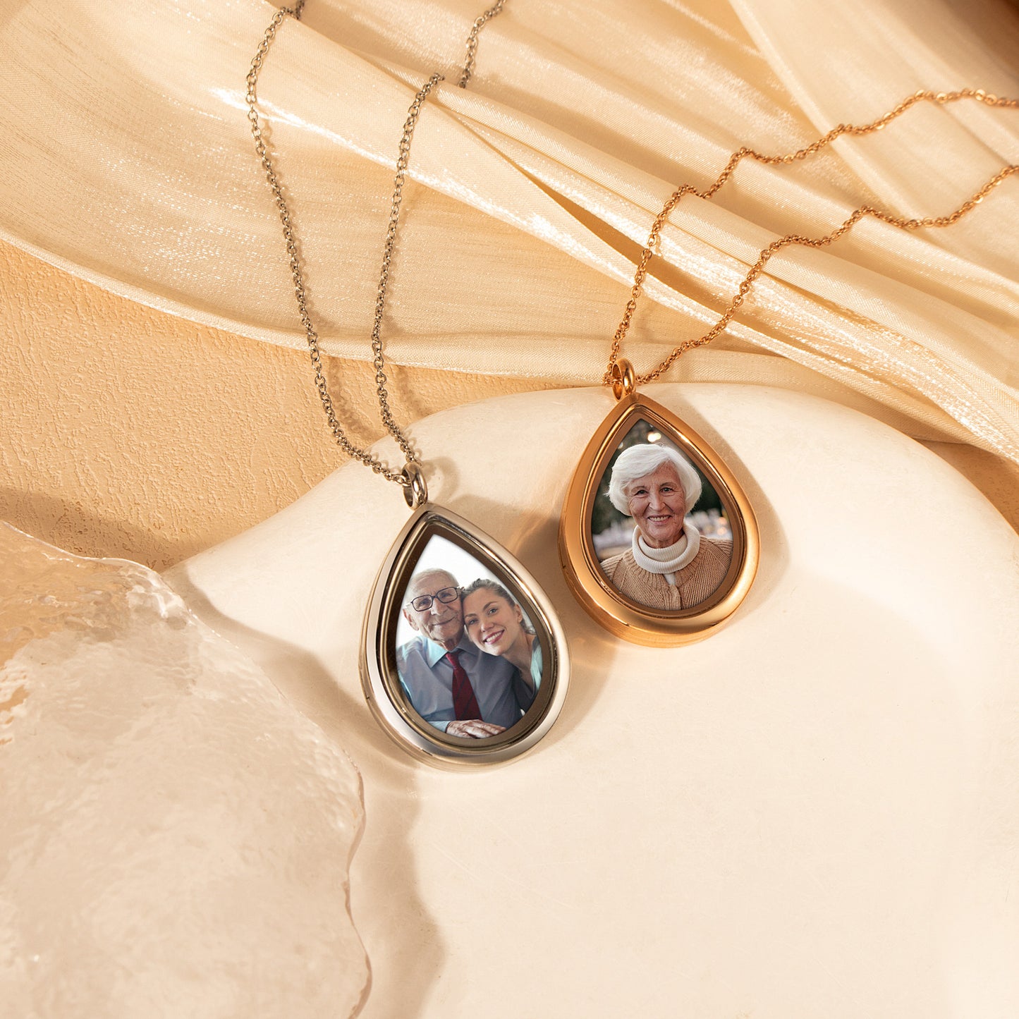Teardrop Photo Locket Necklace