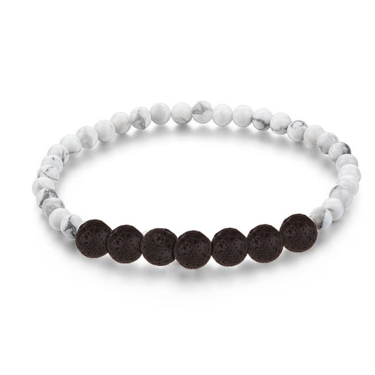 White Turquoise Lava Bead Essential Oil Bracelet