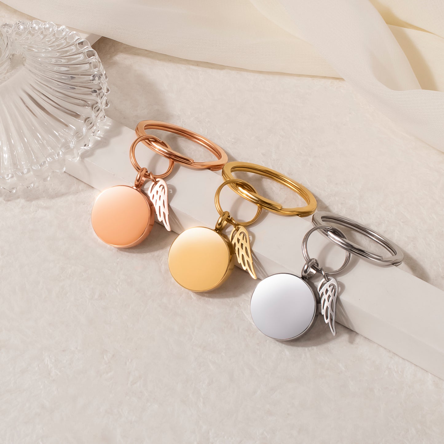 Round Coin Memorial Key Chain