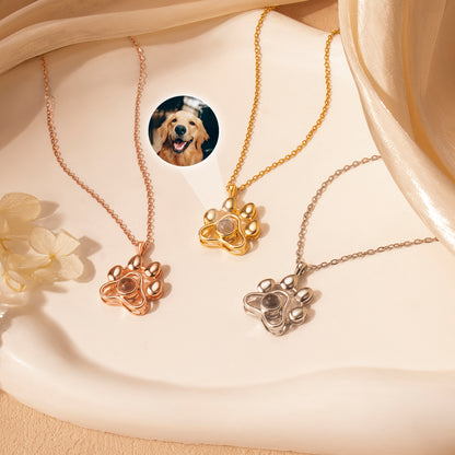 Paw Print Photo Photo Projection Necklace