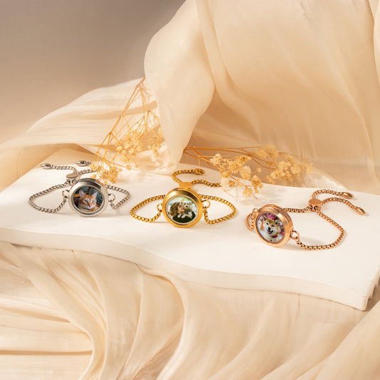Photo Locket Pet Memorial Slider Bracelet