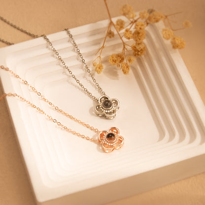 Clover Photo Projection Necklace
