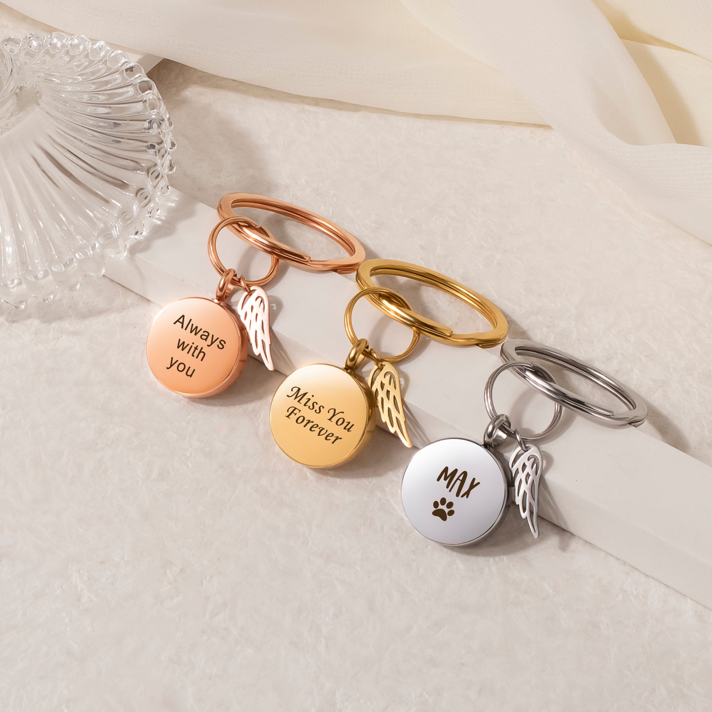 Round Coin Memorial Key Chain
