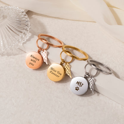 Round Coin Memorial Key Chain