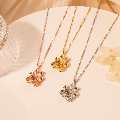 Paw Print Photo Photo Projection Necklace