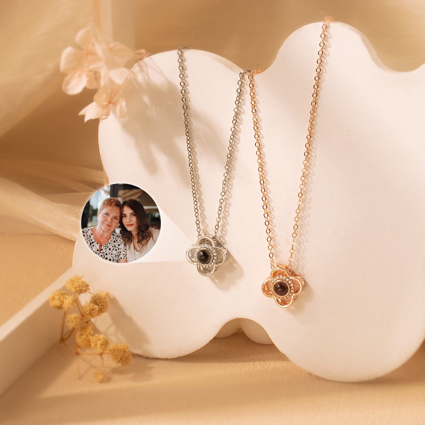 Clover Photo Projection Necklace