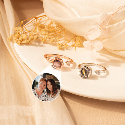 Rose Photo Projection Memorial Ring