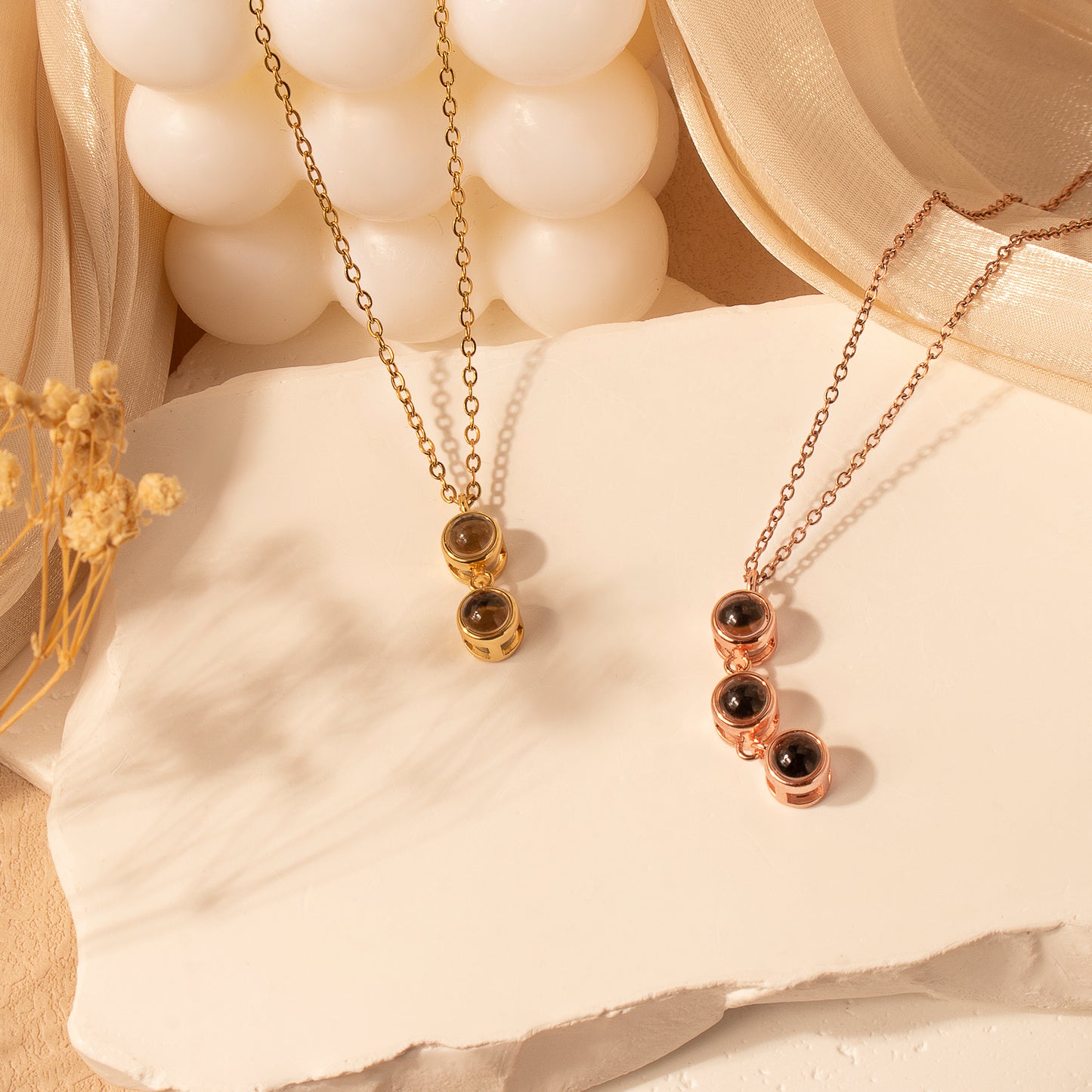 Round Multi-Photo Projection Necklace