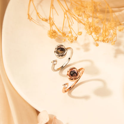 Rose Photo Projection Memorial Ring