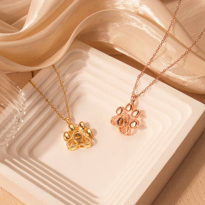 Paw Print Photo Photo Projection Necklace