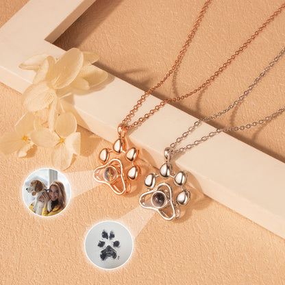 Paw Print Photo Photo Projection Necklace