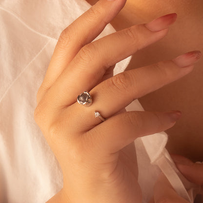 Rose Photo Projection Memorial Ring