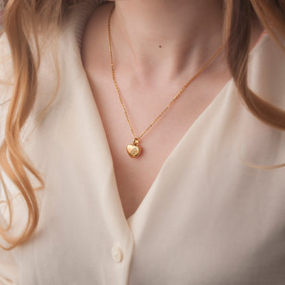 Birth Flower Mini Heart Memorial Necklace