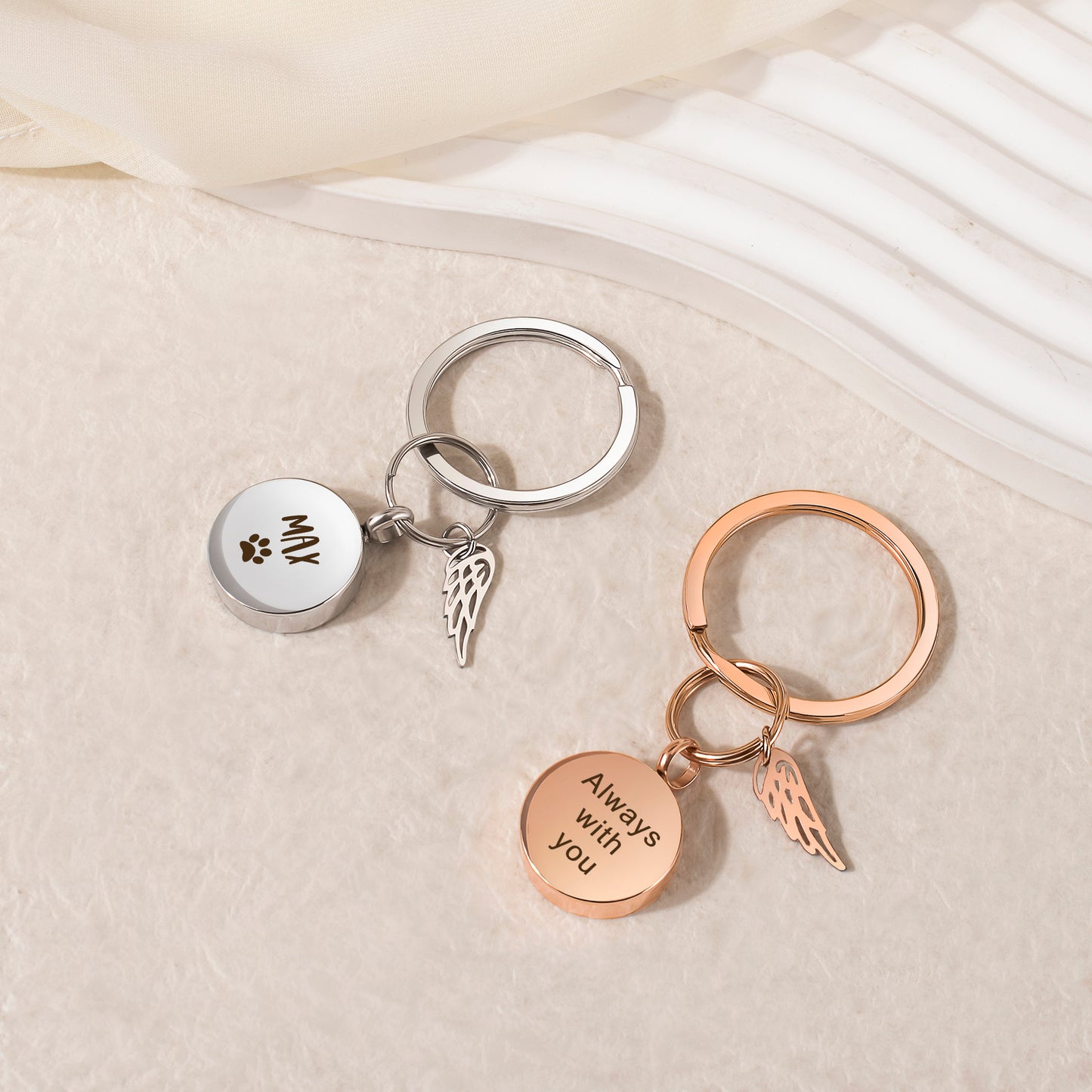 Round Coin Memorial Key Chain