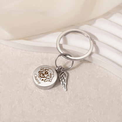 Round Pet Portrait Coin Memorial Key Chain