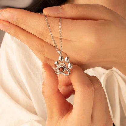 Paw Print Photo Photo Projection Necklace