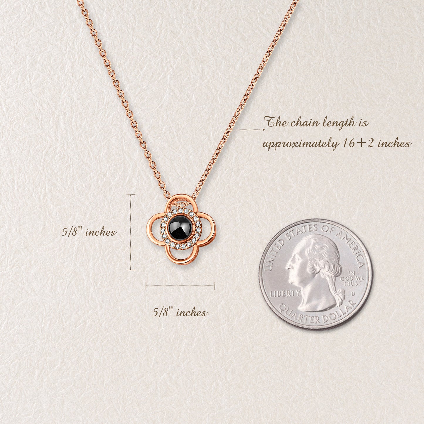 Clover Photo Projection Necklace