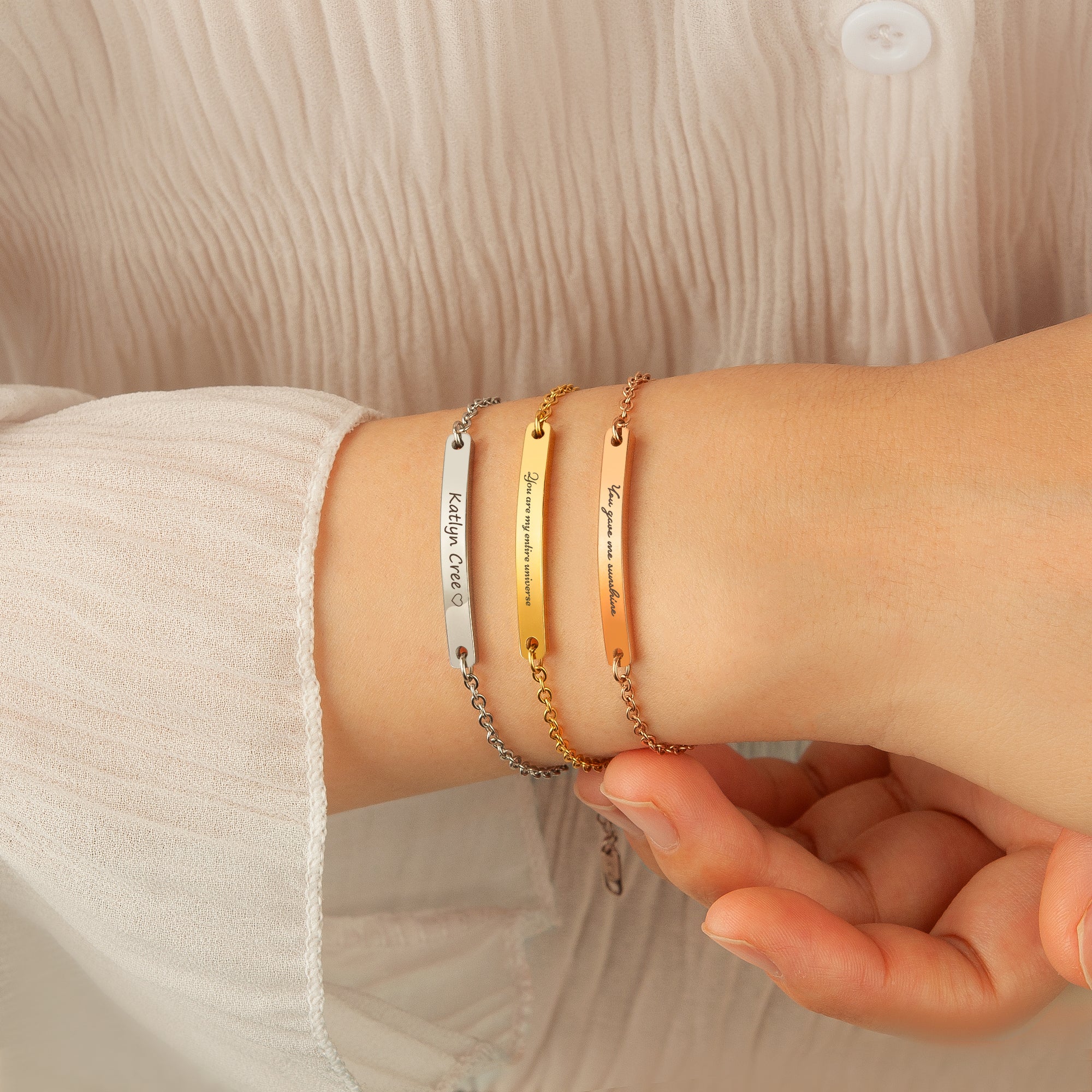 Custom Text Bar Bracelet – Anavia Wholesale