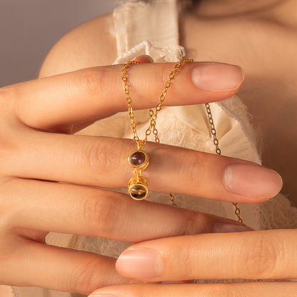 Round Multi-Photo Projection Necklace