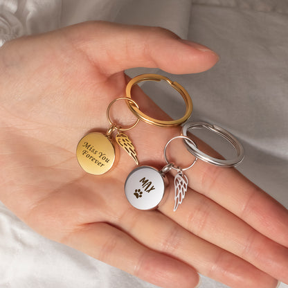 Round Coin Memorial Key Chain