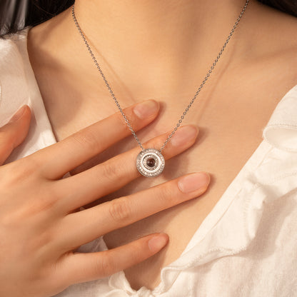 Round  Photo Projection Necklace