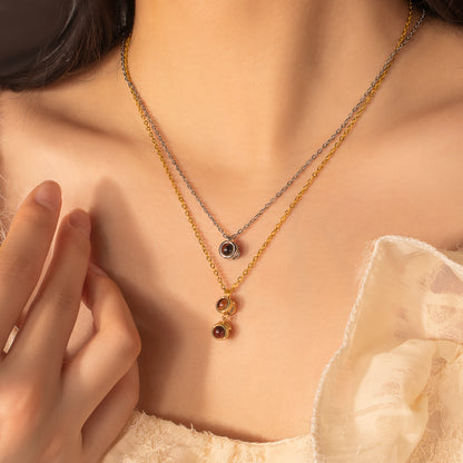 Round Multi-Photo Projection Necklace