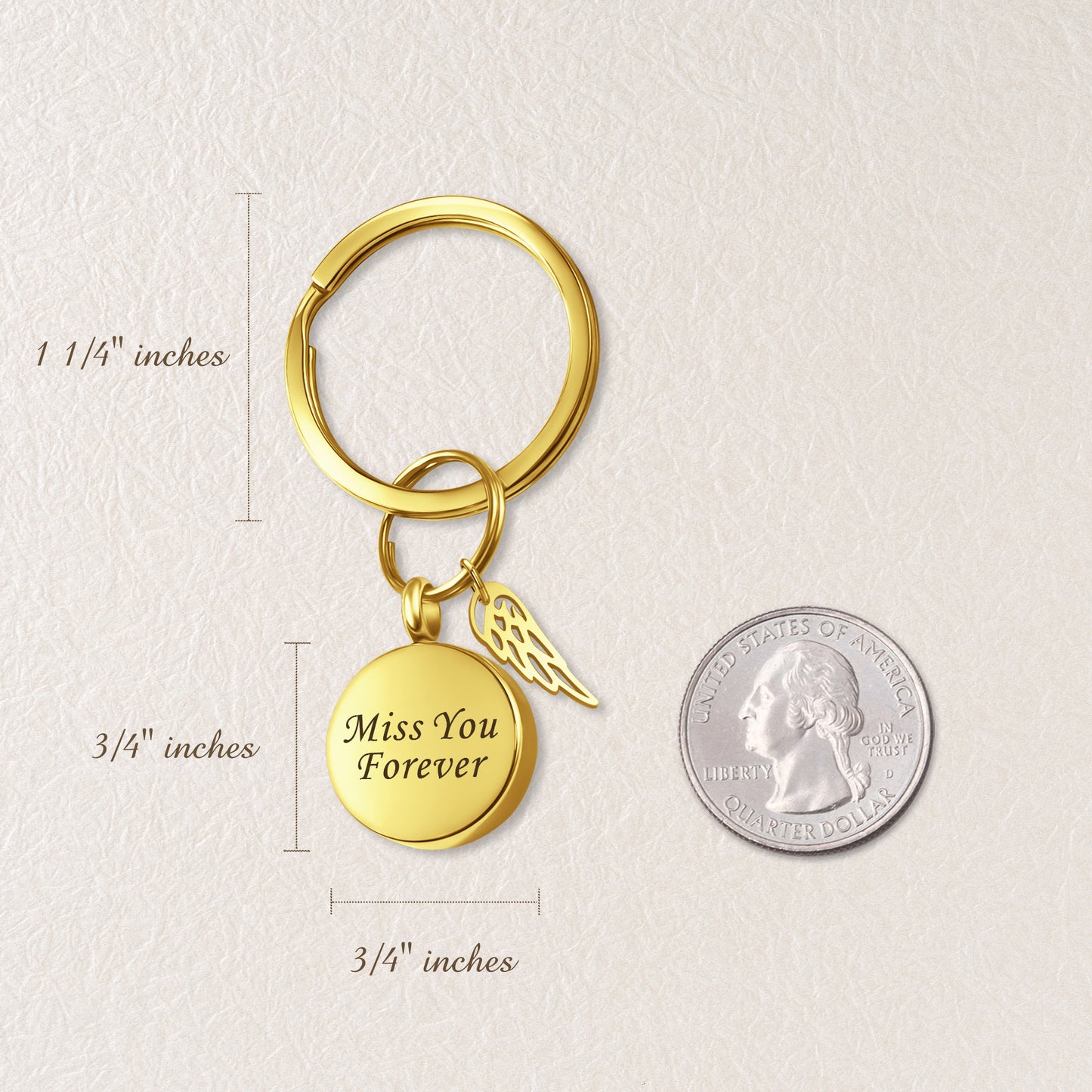 Round Coin Memorial Key Chain