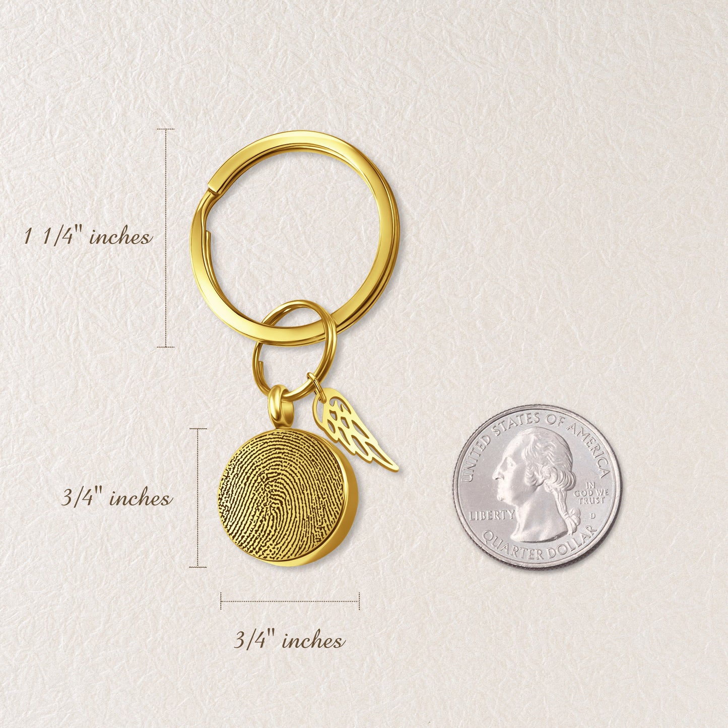 Round Fingerprint-Handwriting Coin Memorial Key Chain
