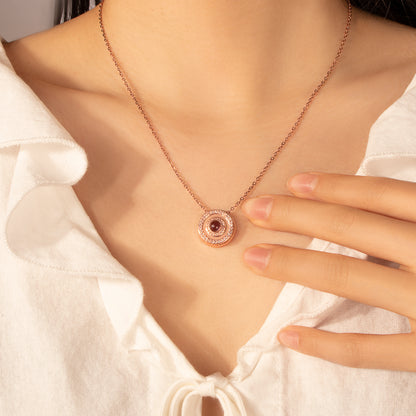 Round  Photo Projection Necklace