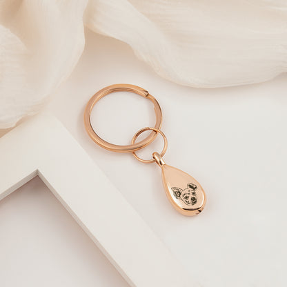 Pet Portrait Teardrop Memorial Key Chain