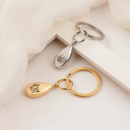 Pet Portrait Teardrop Memorial Key Chain