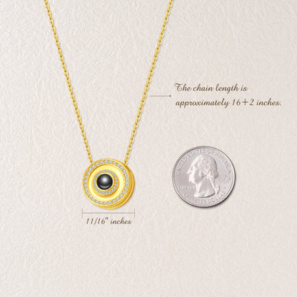 Round  Photo Projection Necklace