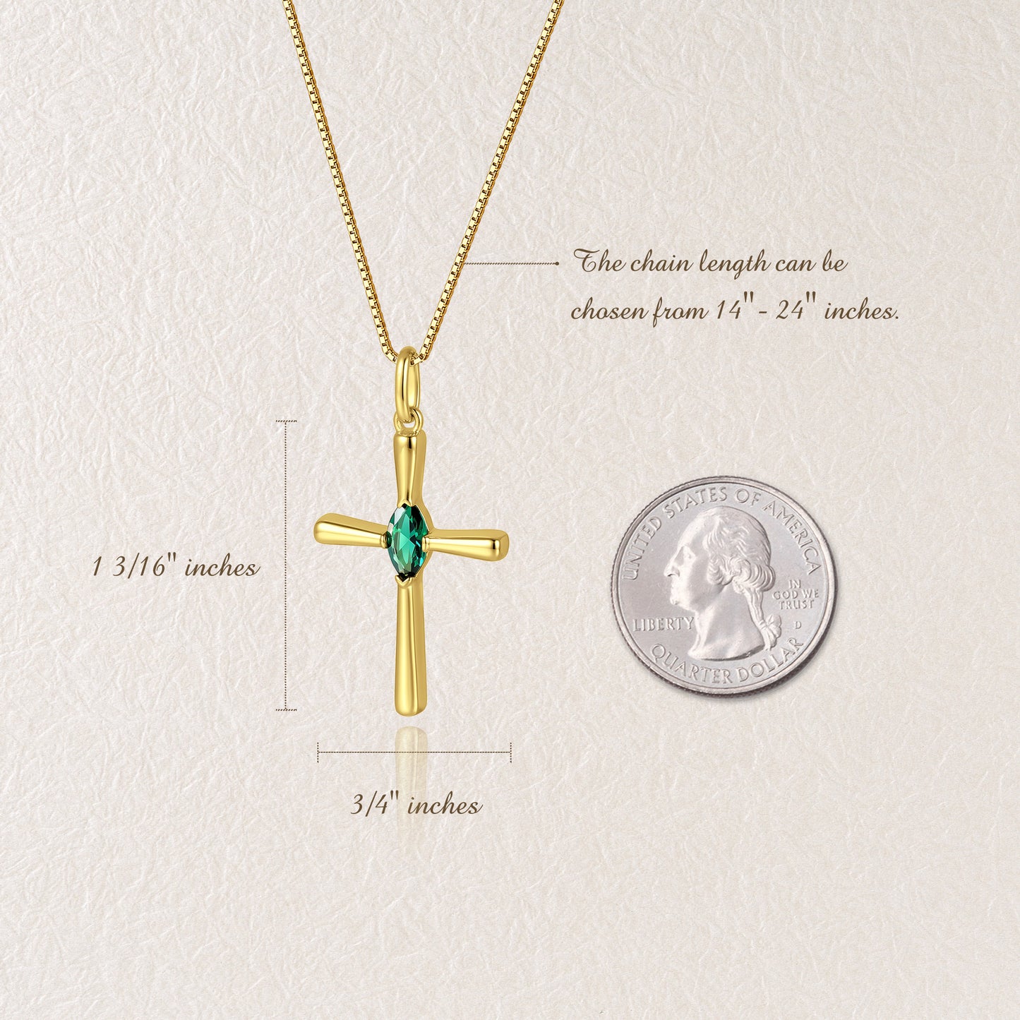 Personalized Birthstone Cross Necklace