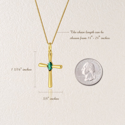 Personalized Birthstone Cross Necklace