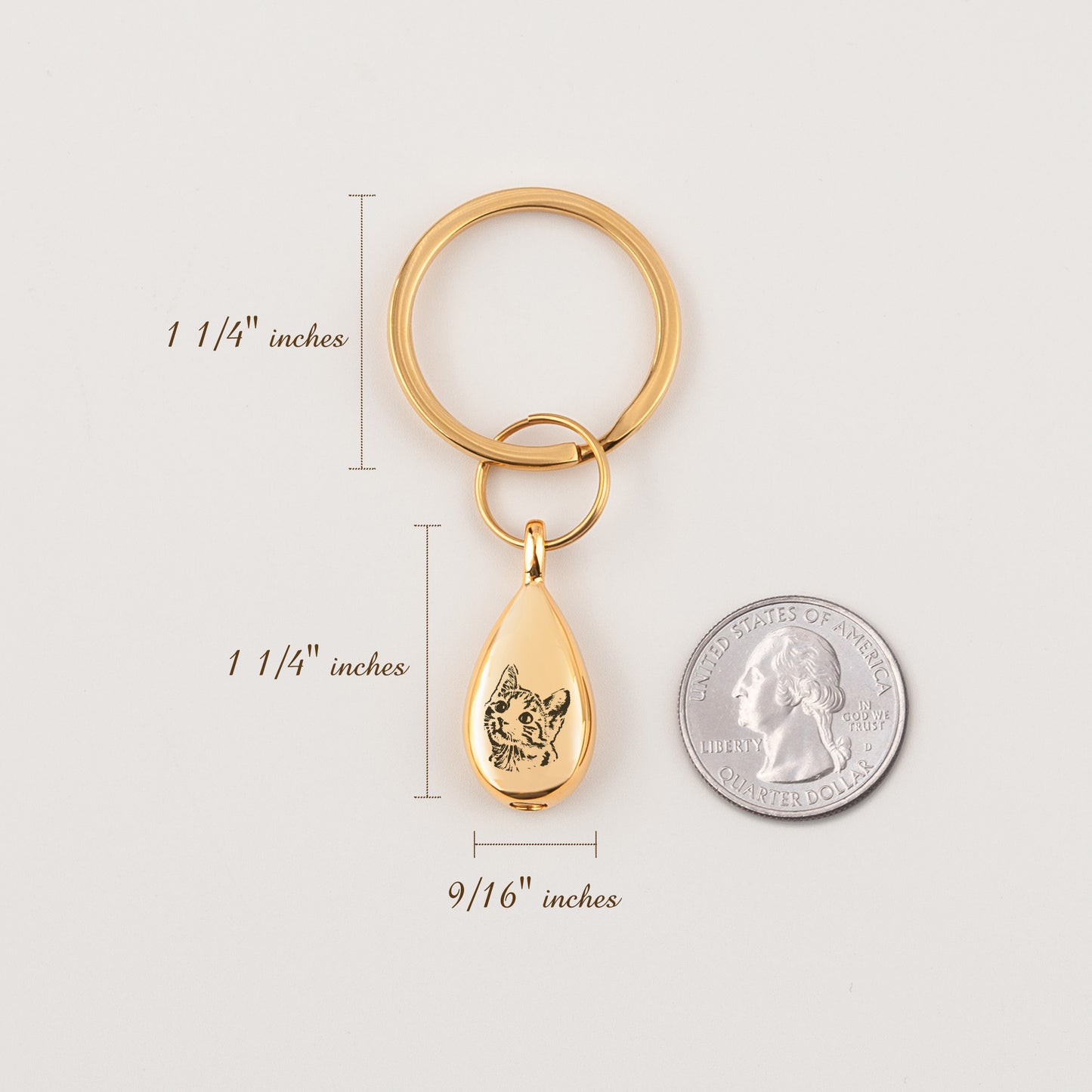 Pet Portrait Teardrop Memorial Key Chain
