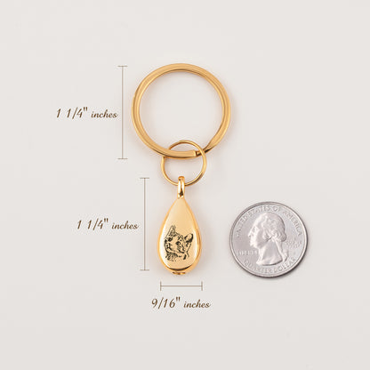 Pet Portrait Teardrop Memorial Key Chain