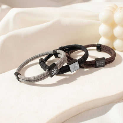 Custom Fingerprint Braided Rope Bracelet