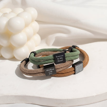 Custom Fingerprint Braided Rope Bracelet