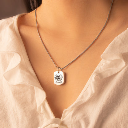 Custom Pet Portrait Dog Tag Memorial Necklace