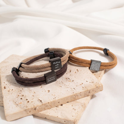 Custom Fingerprint Braided Rope Bracelet