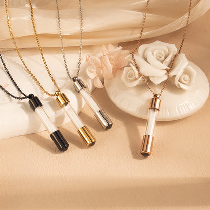 Cylinder Photo Projection Memorial Necklace