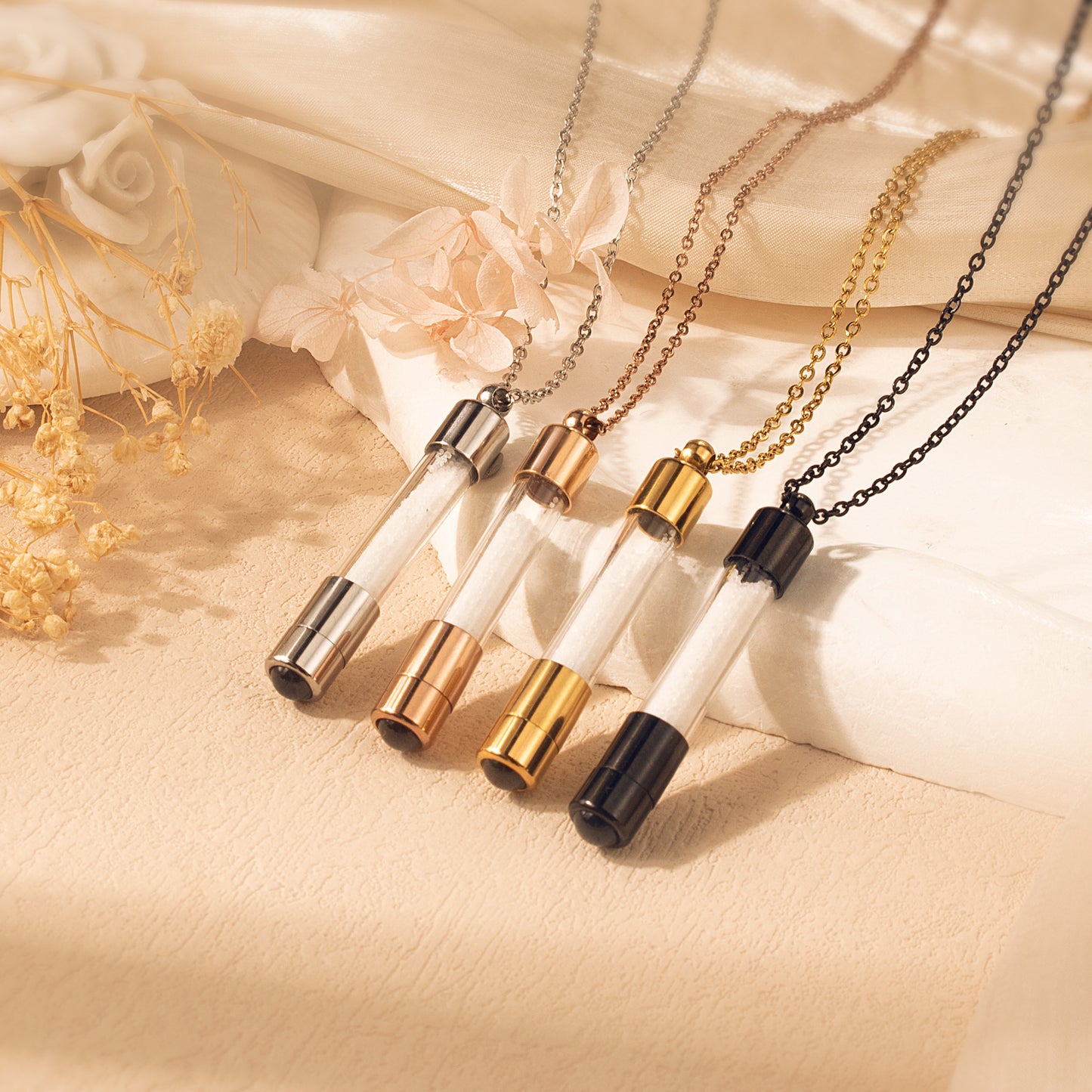 Cylinder Photo Projection Memorial Necklace