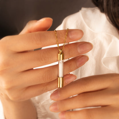Cylinder Photo Projection Memorial Necklace