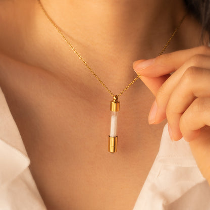 Cylinder Photo Projection Memorial Necklace