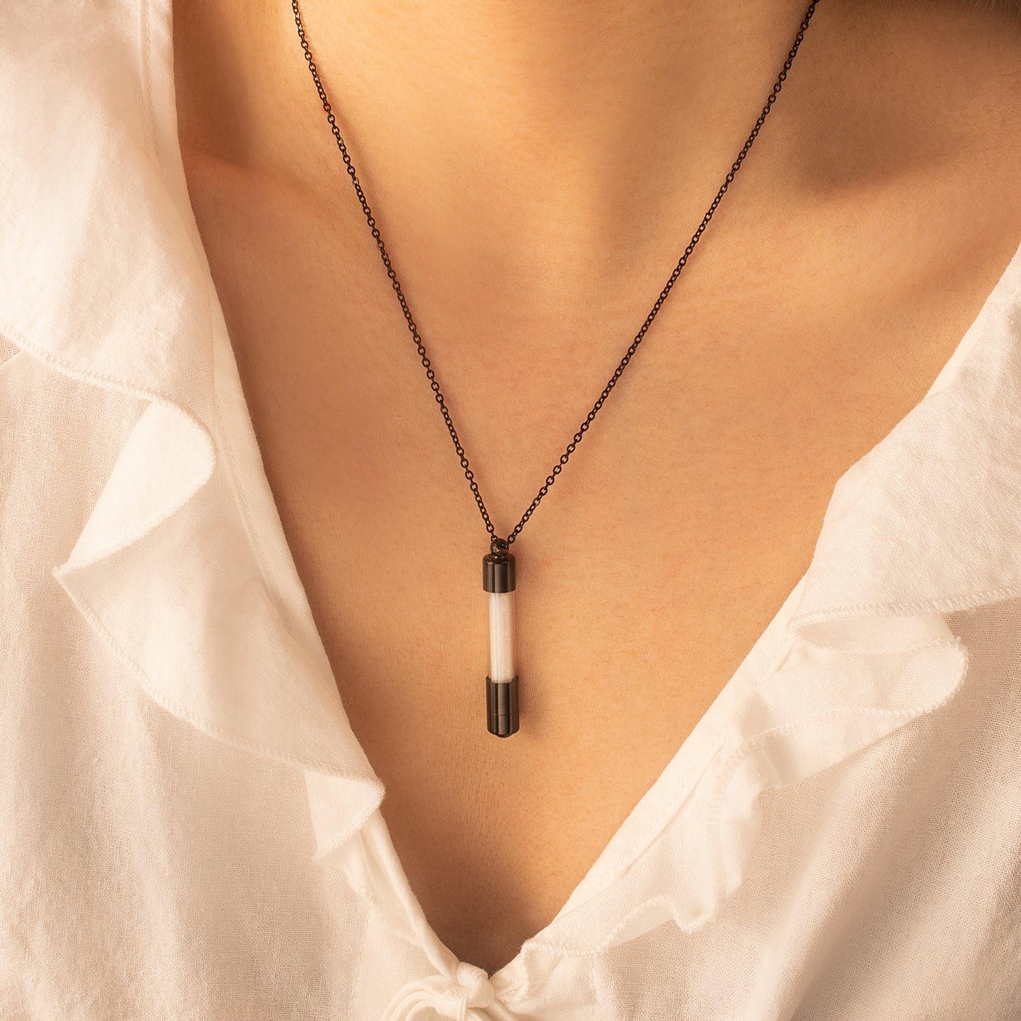 Cylinder Photo Projection Memorial Necklace