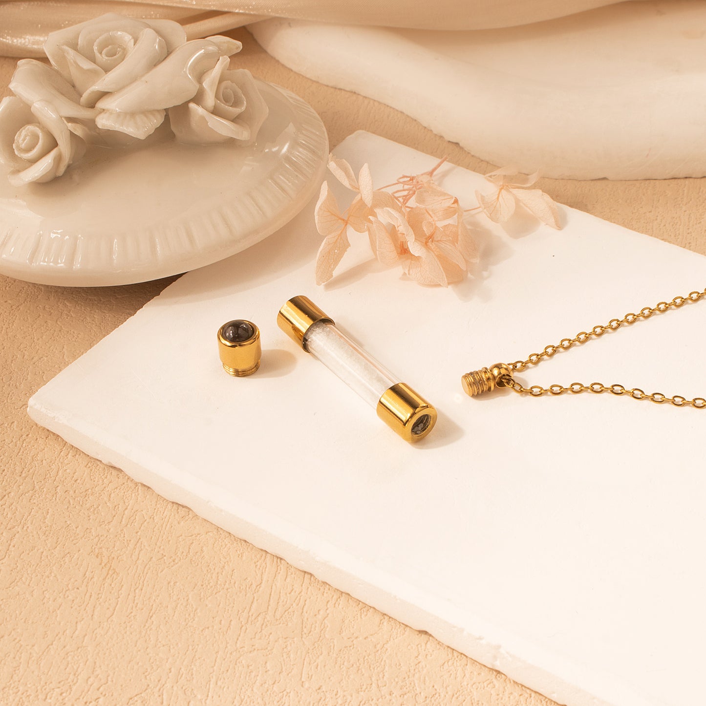 Cylinder Photo Projection Memorial Necklace