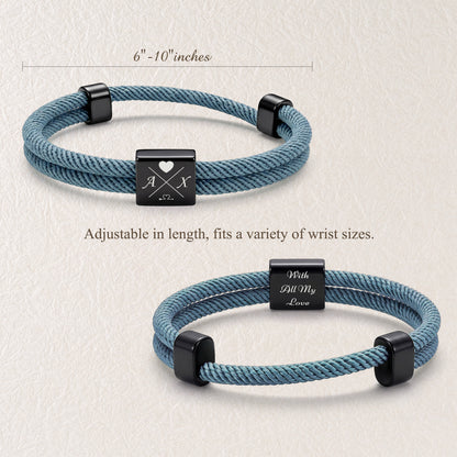 Custom Fingerprint Braided Rope Bracelet