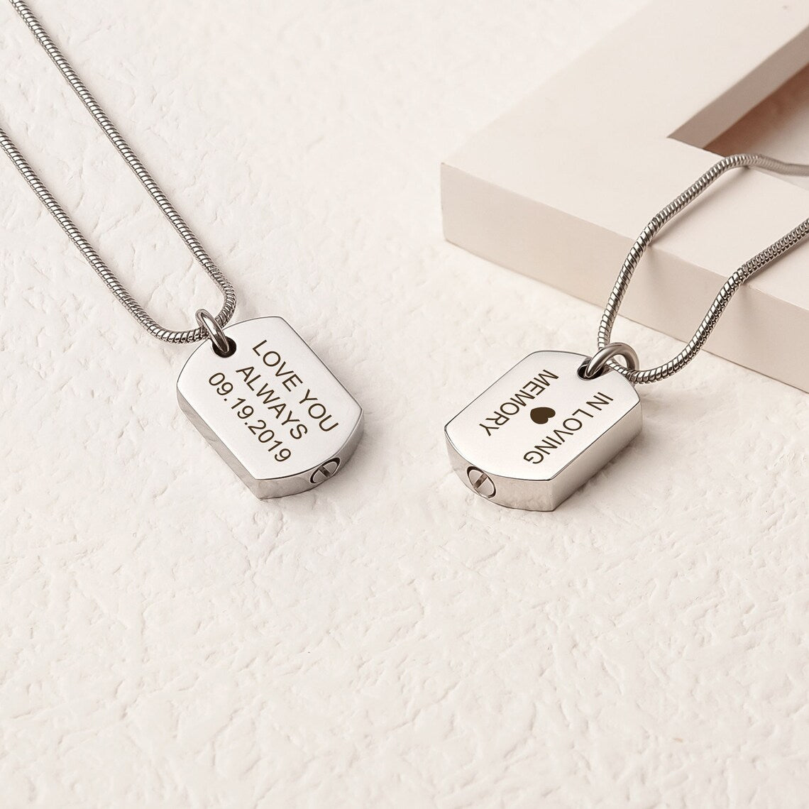 Blank Dog Tag Memorial Necklace